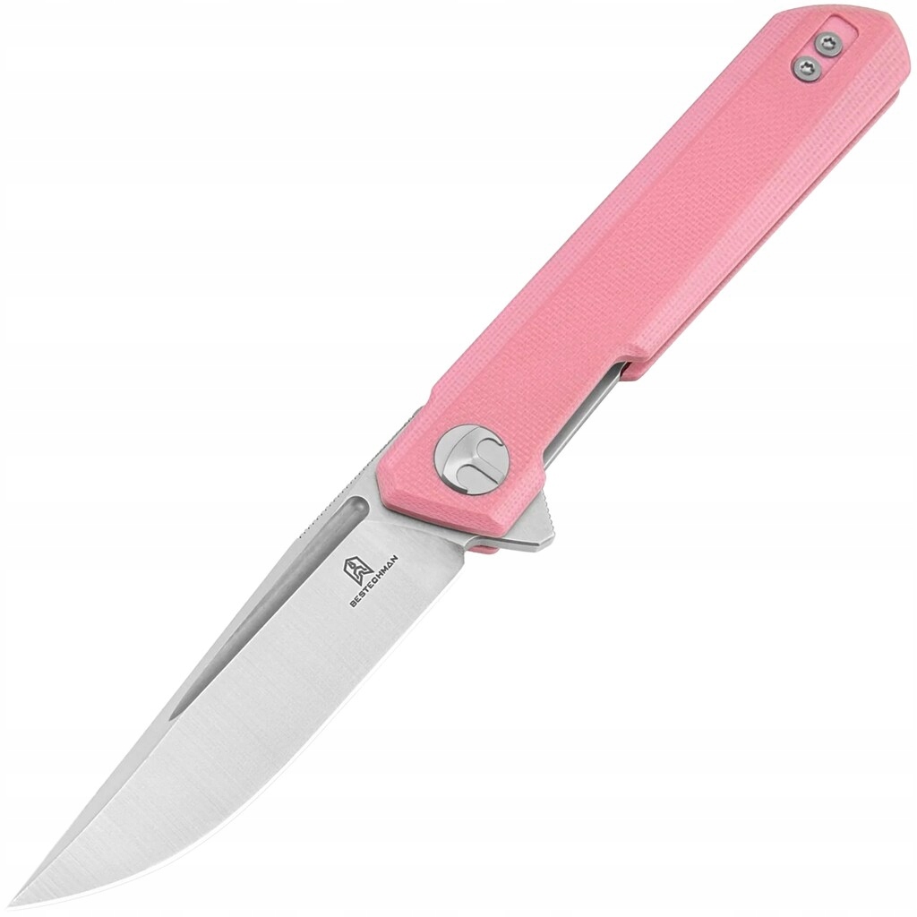 Nóż składany Bestechman Mini Dundee Pink/Satin Stonewash z klipsem