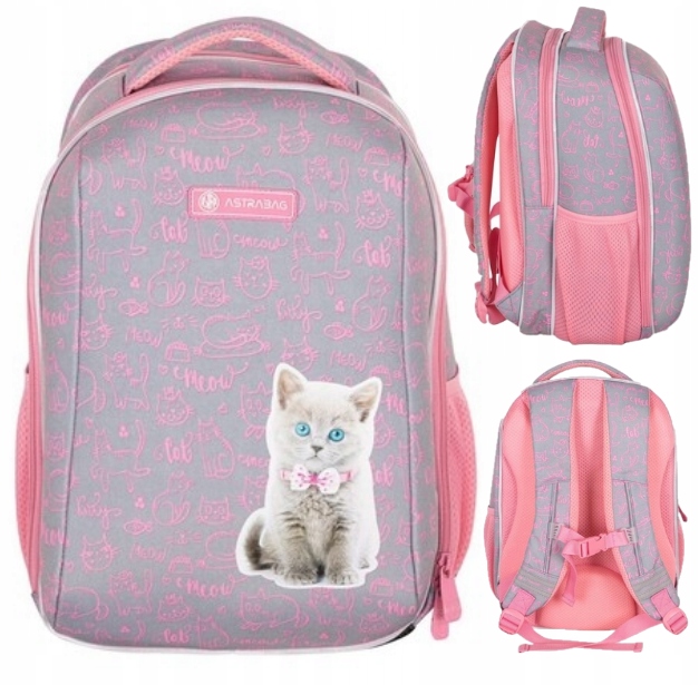 Tornister Ultra Lekki Astrabag Pinky Kitty dla dziewczynki