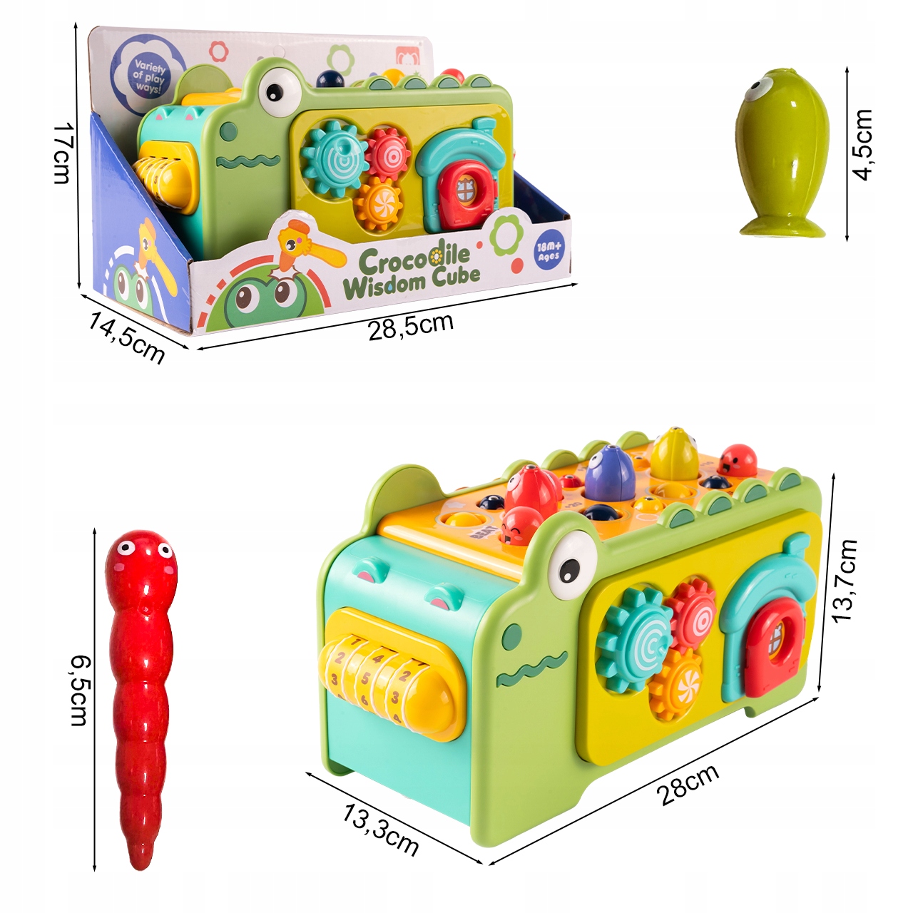 KOSTKA EDUKACYJNA KROKODYLEK MONTESSORI LABIRINT CYMBAŁKI EDUKACYJNE ZABAWY EAN (GTIN) 5901924242000