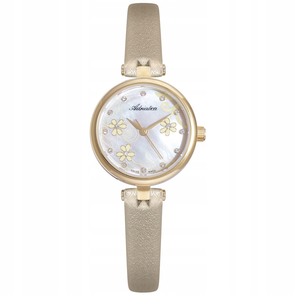 Dámské hodinky Adriatica A3514.1D4SQ Zirkony zlaté