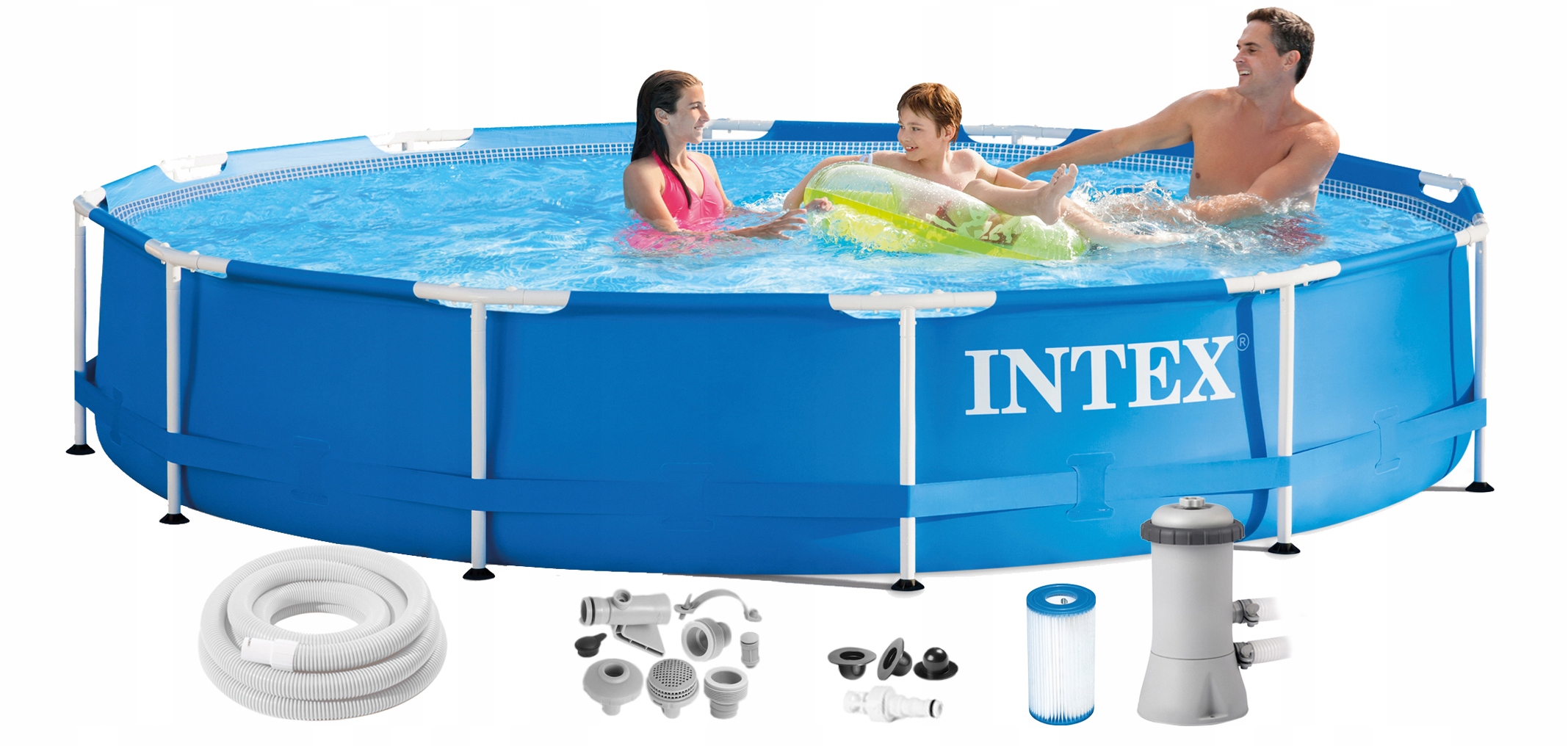 

Basen stelażowy 366 x 76 cm z pompą Intex 28212NP