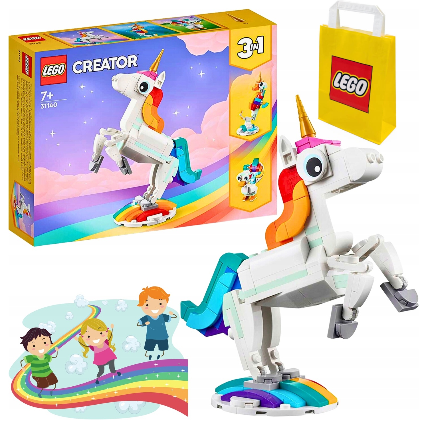 LEGO Creator 3 w 1 31140 Magiczny jednorożec+ torba prezentowa LEGO