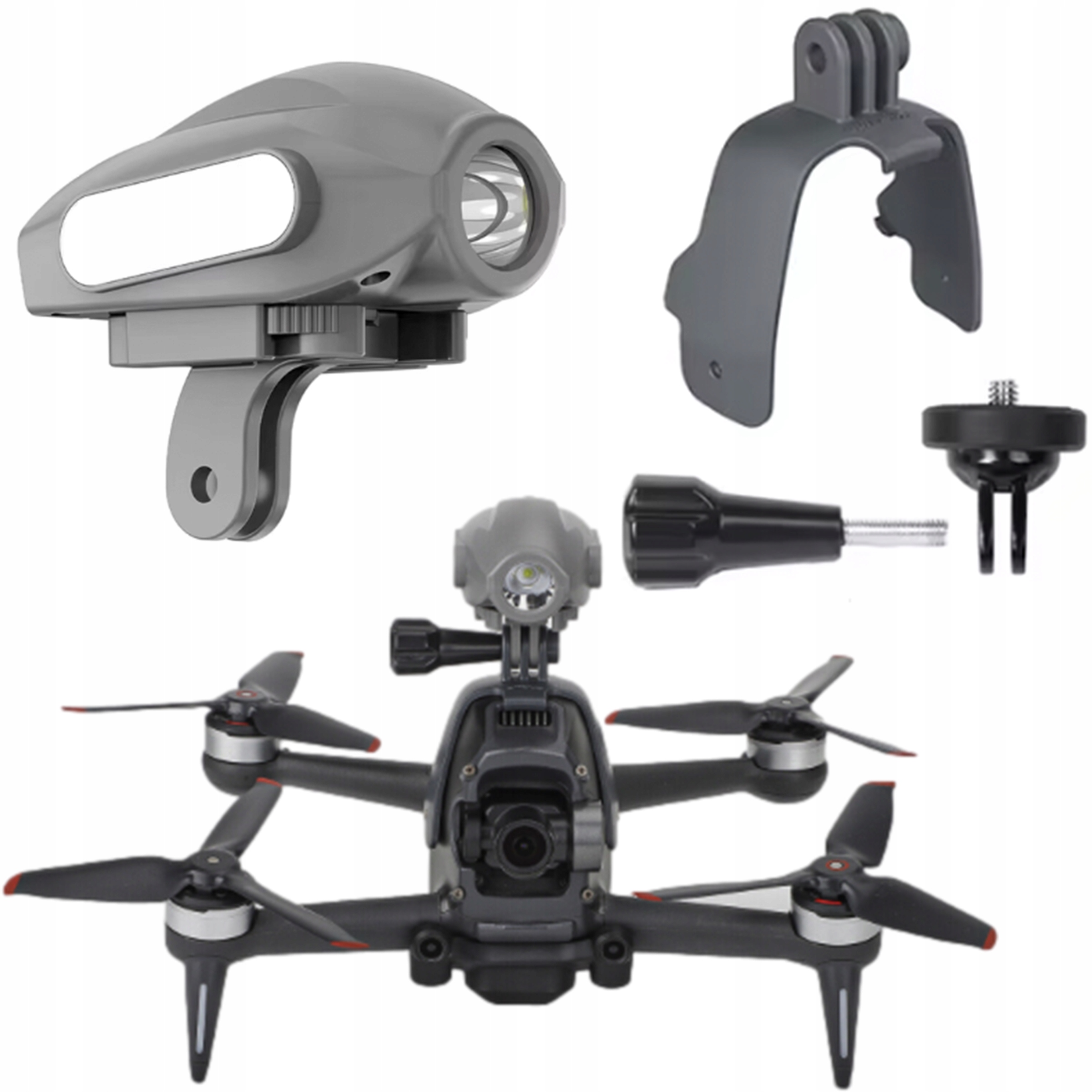 Led Lampa Držák Uchycení Gopro 1/4' Palce Pro Dron Dji Fpv Nová Verze V2