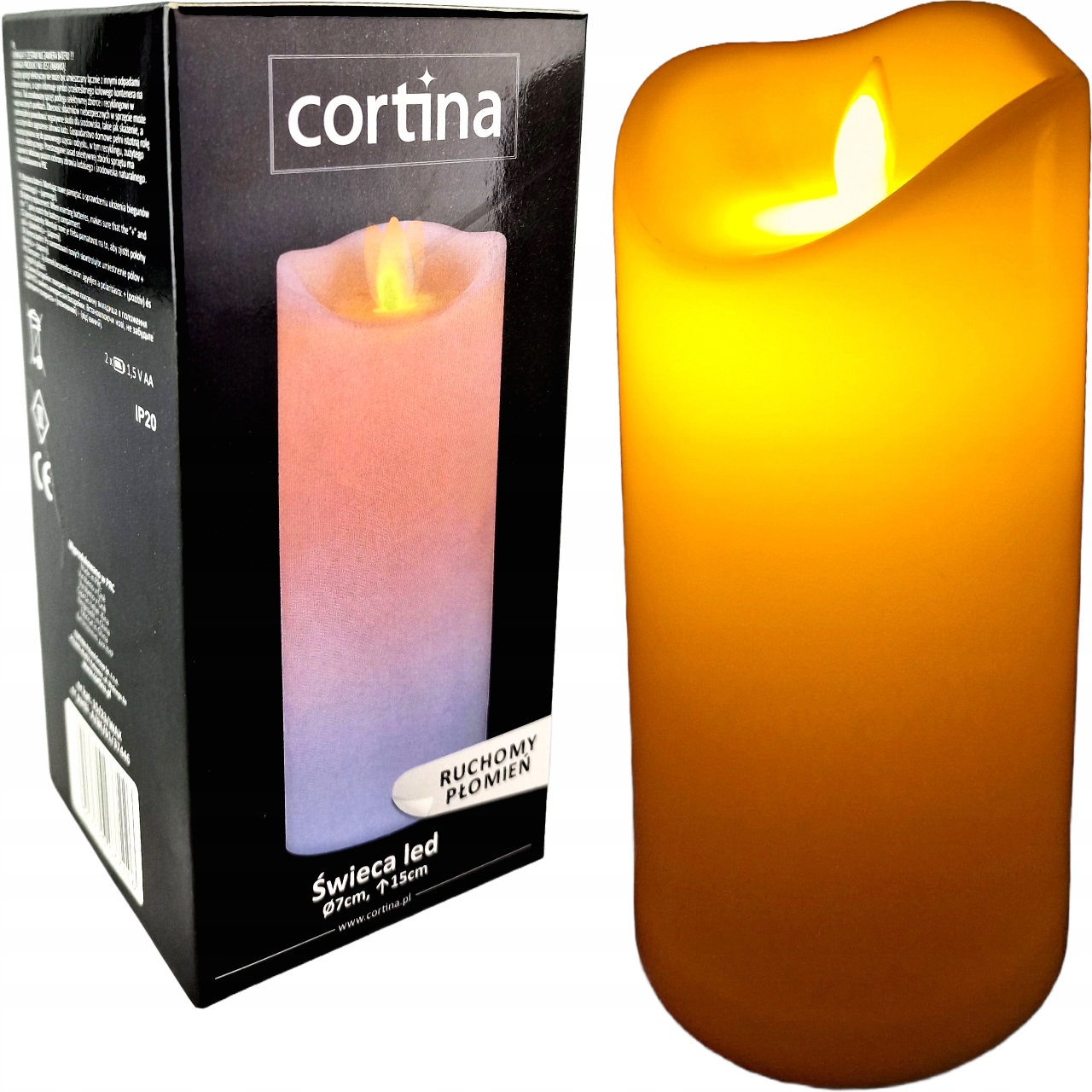 ŚWIECZKA LED WKŁAD DO ZNICZA ZNICZY RUCHOMY PŁOMIEŃ NA BATERIE ŚWIECA R6