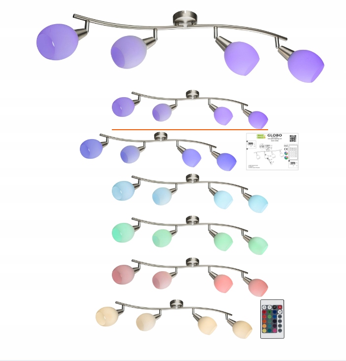 Stropní svítidlo stropní svítidlo Globo Elliott 54351-4RGB