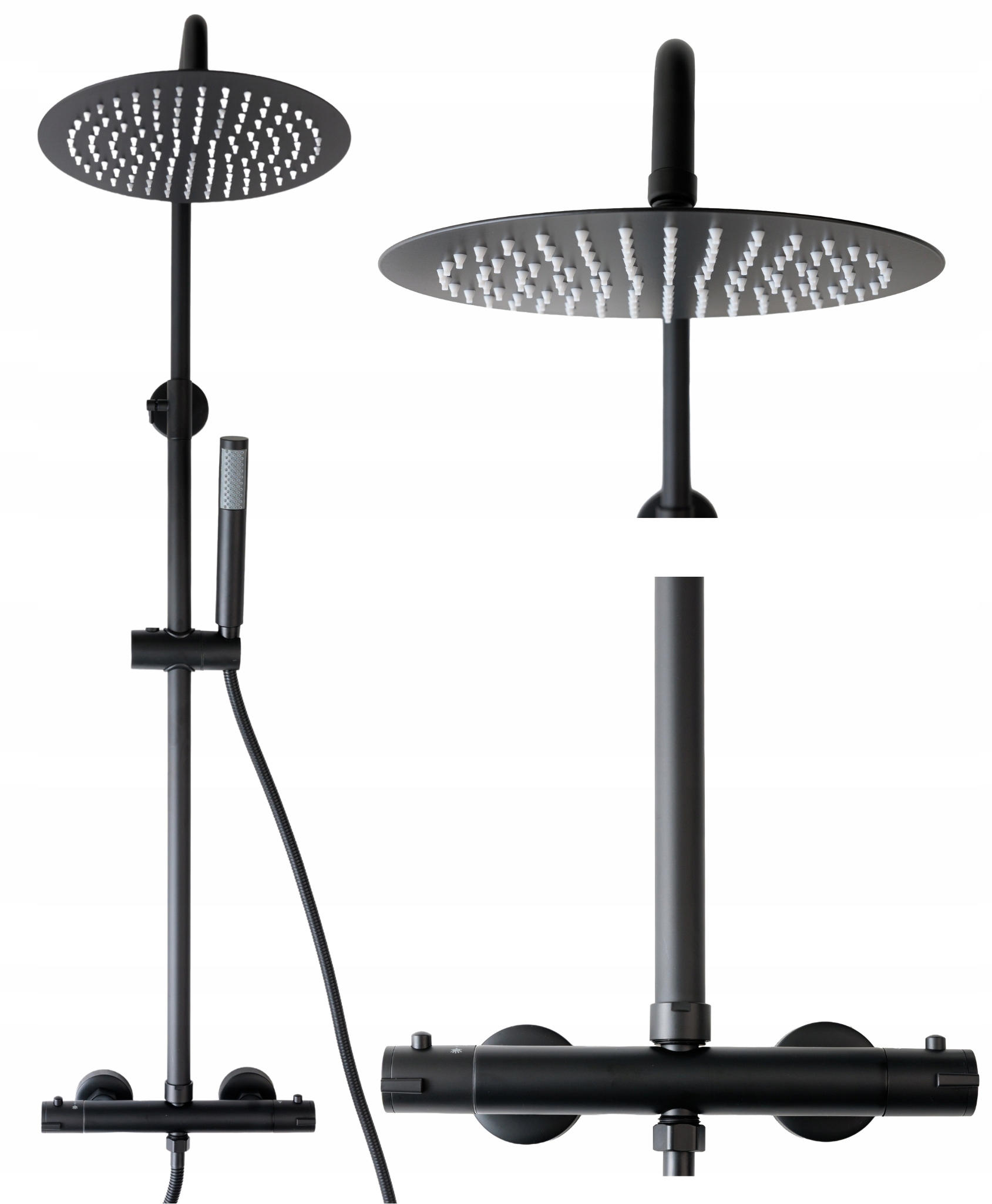 Sprchový set s nástěnným termostatem Indes Sofia černá