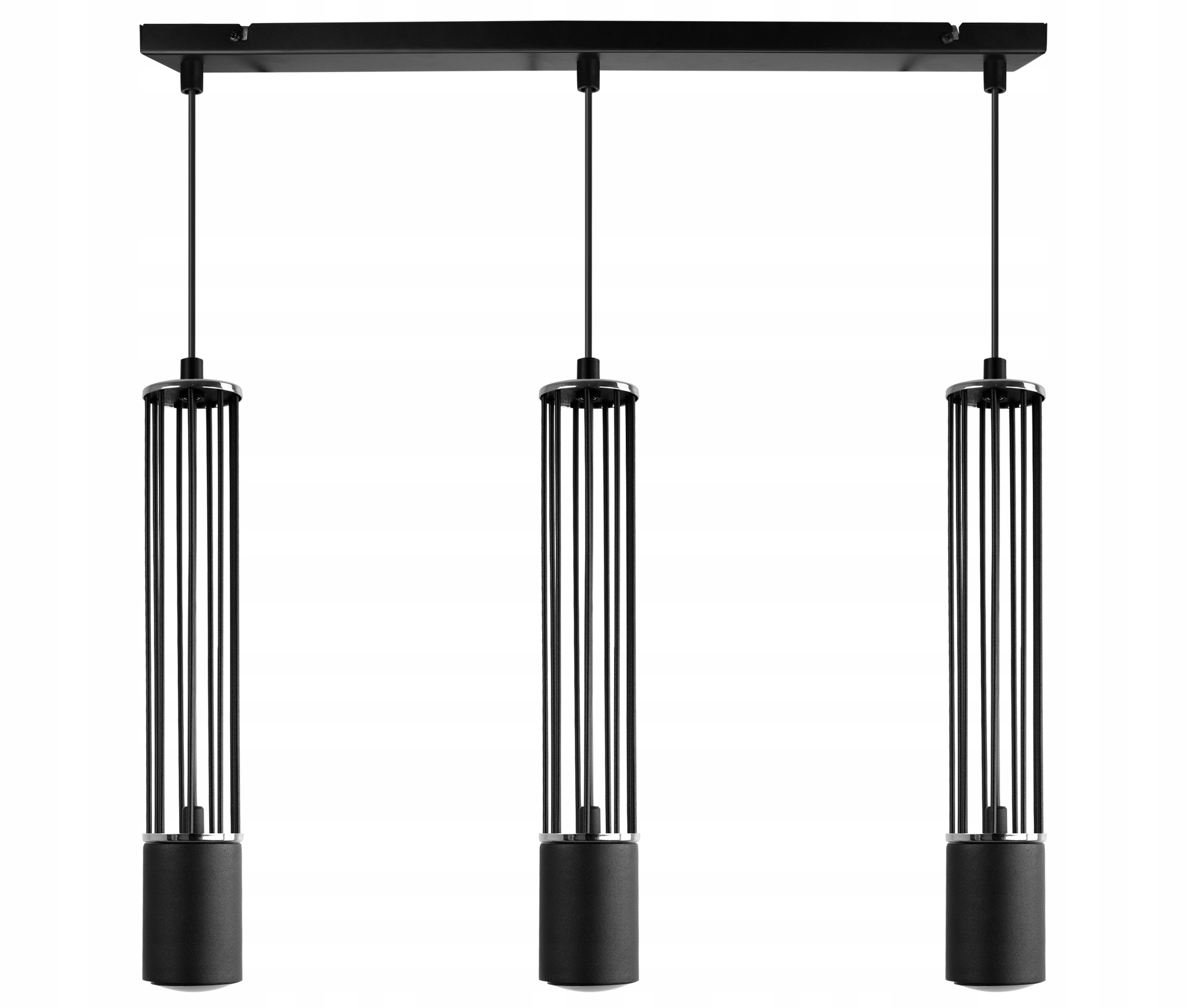 Led Stropná Závesná Lampa Čierny Luster Trojitý Tubusová Lišta Nad Stôl