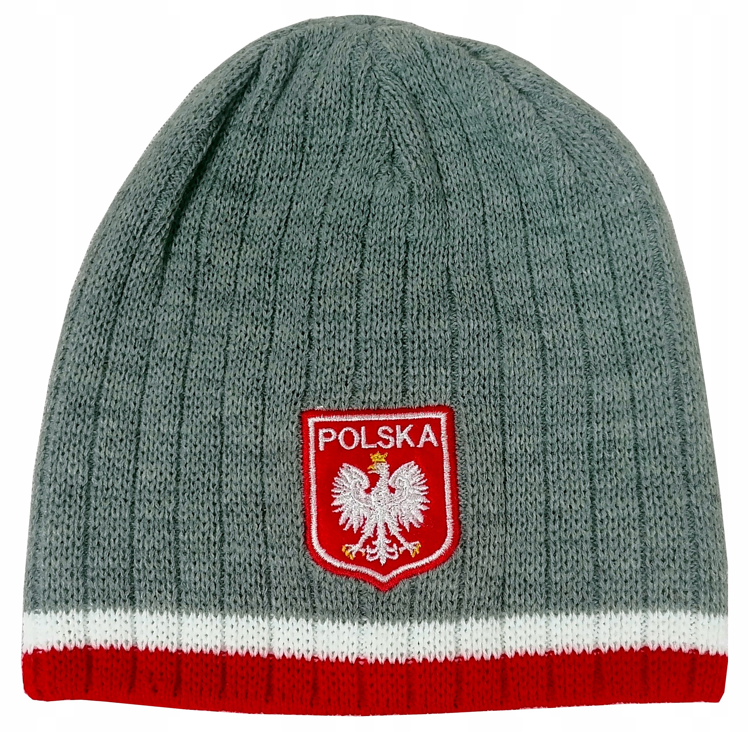 Czapka zimowa zimówka kibica Polska :: gruby splot :: wzór G19
