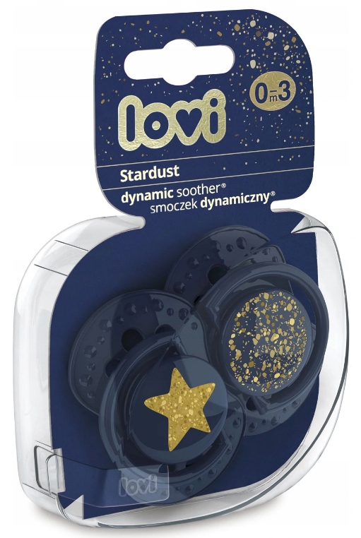 LOVI Smoczek dynamiczny 0-3m 2szt STARDUST BLUE