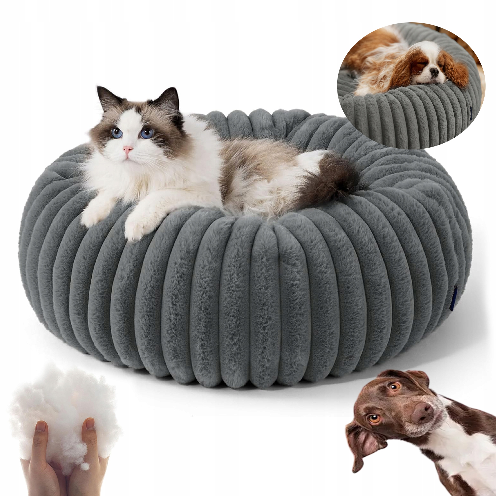 Levně Kulaté Pelíšek Pro Psa Kočku 50 CM, Měkké A Pohodlné