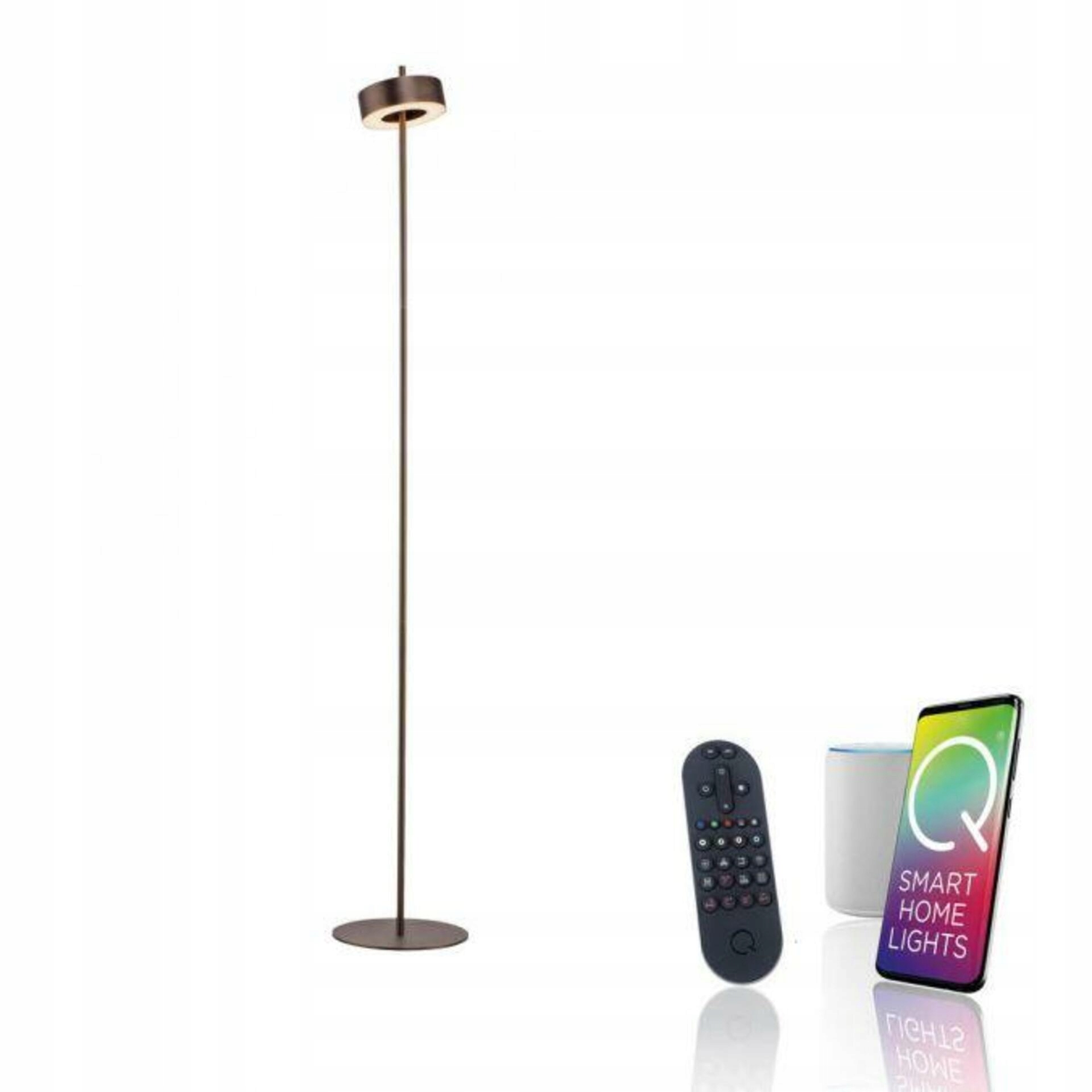 Paul Neuhaus Q-rotate Led stojaca lampa múdra ZigBee tmavo hnedá 2700-5000