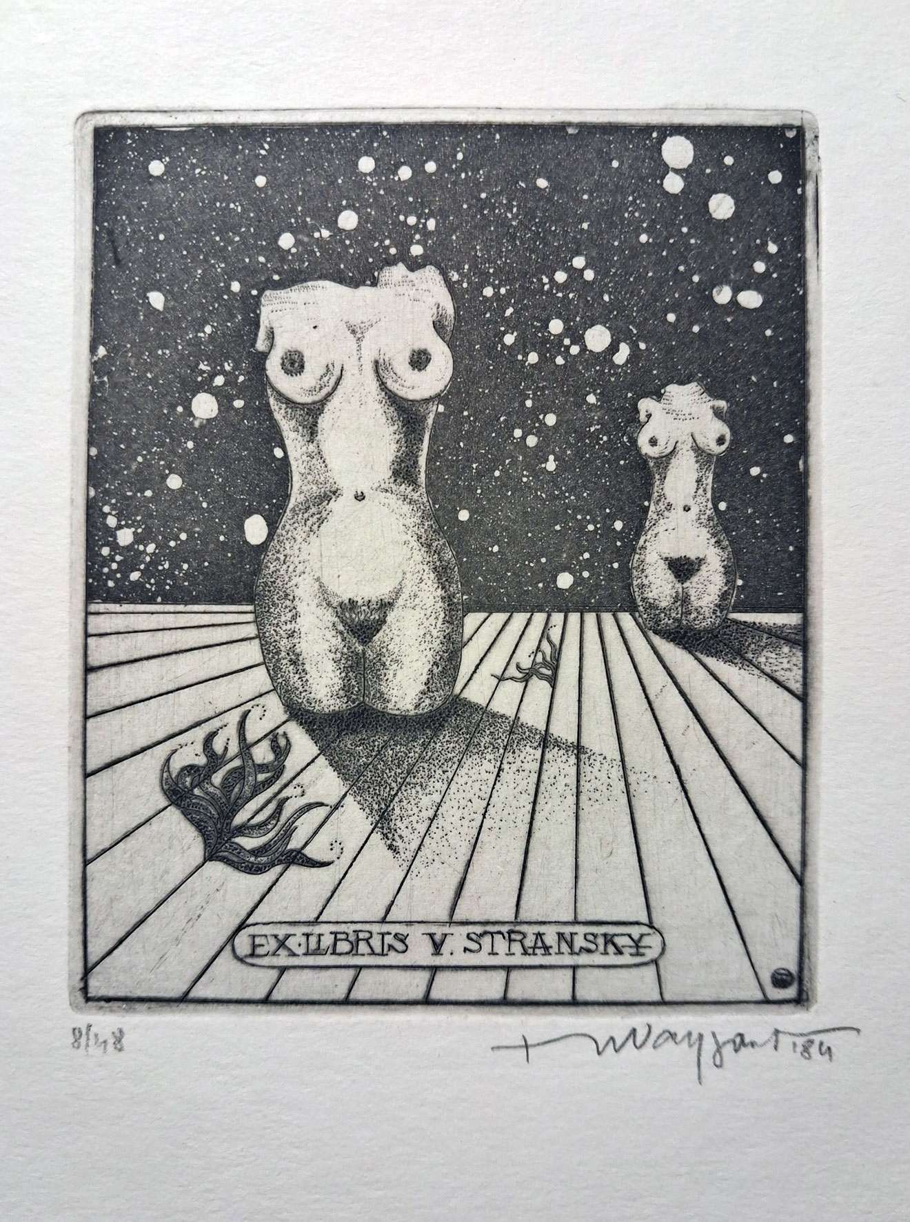 *KP* Waygart Jerzy - Ex libris V. Stransky, C4+C5, 1984