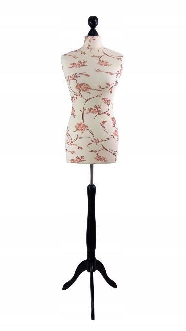 Krejčovský figurín 36 S/m ecru vzor stojan černý