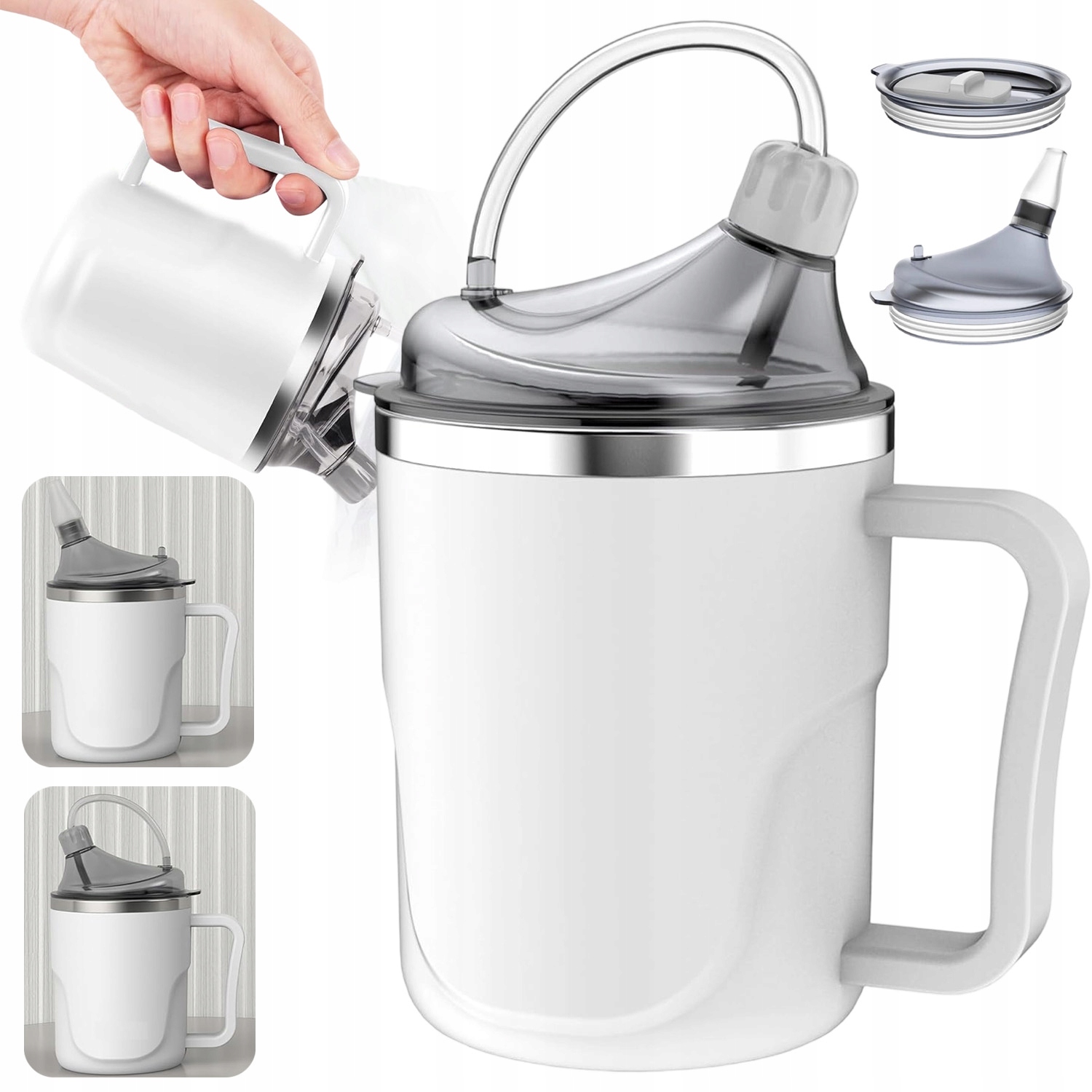 Nekapající Hrnek Pro Dospělé O Objemu 400 ML, Odolný Proti Rozlití