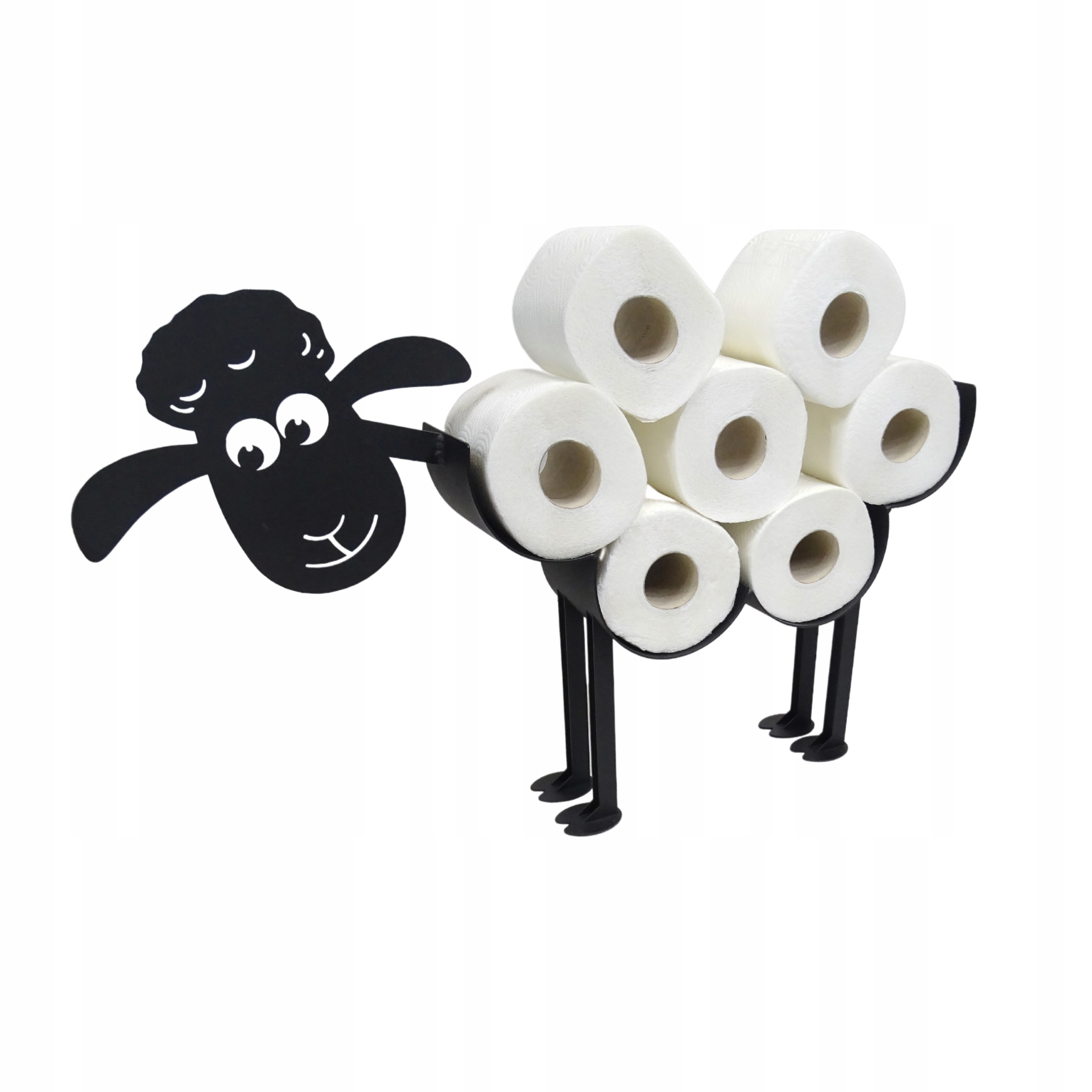 OWCA NA PAPIER TOALETOWY DUŻA STOJĄCA CZARNA