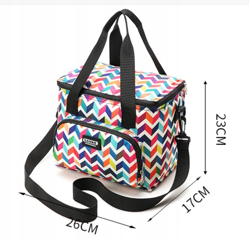 TORBA TERMICZNA IZOLACYJNA LUNCH BOX PIKNIK LIŚCIE ZIELONE 10L Model TORBA