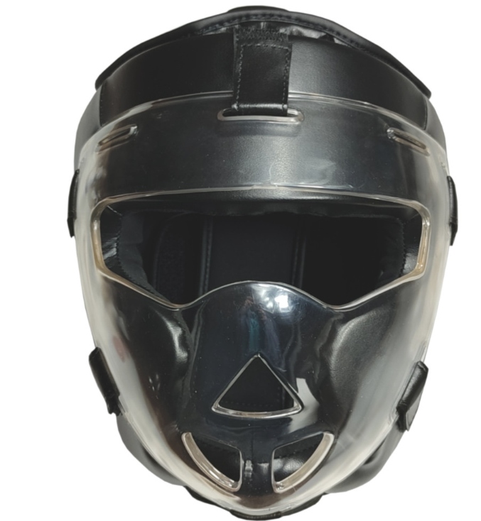 Kask treningowy bokserski z odpinaną maską na rzepy Bushi Karate boks M