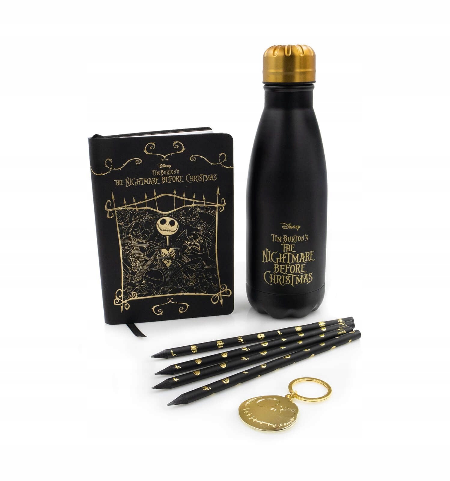 Městečko Halloween dárková sada láhev na vodu sešit přívěsek na klíče