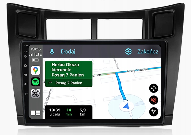 Toyota Yaris 2005-2011 Navigační Rádio Android Auto Carplay 8 GB/128 Gb Dsp