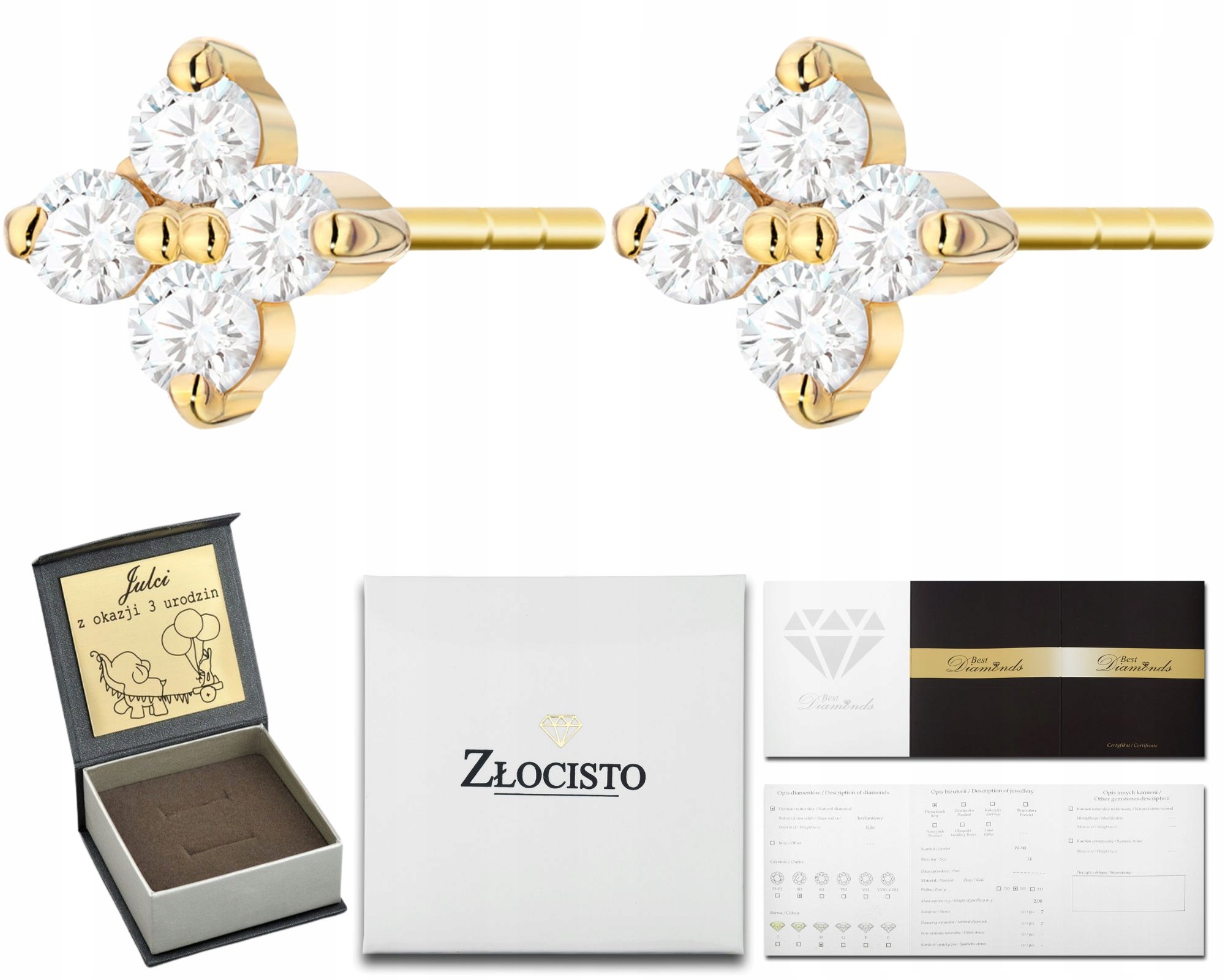 Zlaté Náušnice S Brilianty Šrouby 585 Obchod