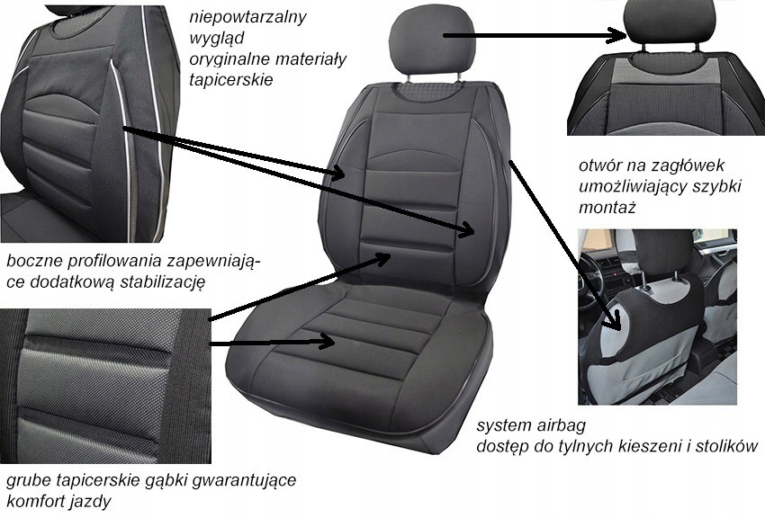 MATA LĘDŹWIOWA OCHRONNA KOSZULKA POKROWIEC NA FOTEL SAMOCHODOWY W-55 EAN (GTIN) 5904257042477