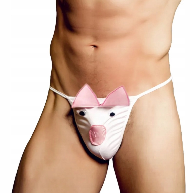 STRINGI MĘSKIE ŚMIESZNA ŚWINKA BIELIZNA MĘSKA Marka Inna marka