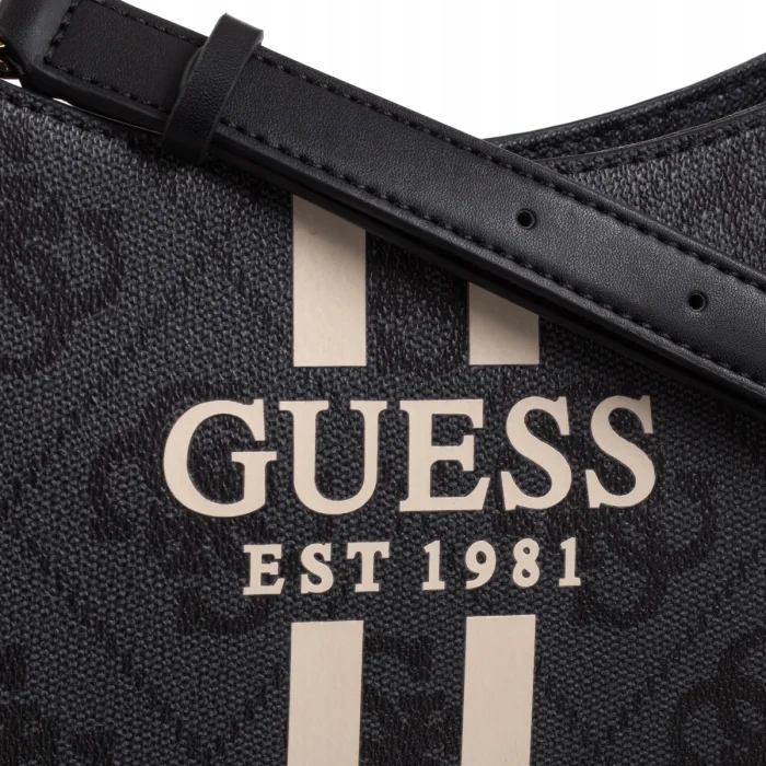 Dámska malá kabelka Guess Noelle II Top Zip Shoulder Bag HWOS96 čierna Veľkosť malá (menšia ako A4)