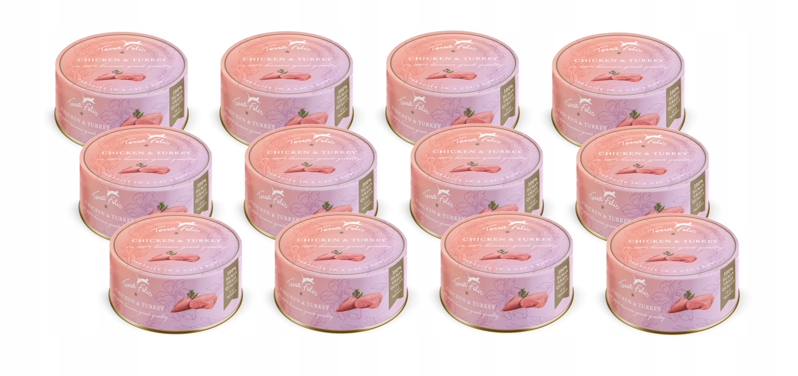 Terra Felis – Kuře s krůtím masem 12 x 80 g pro kočky