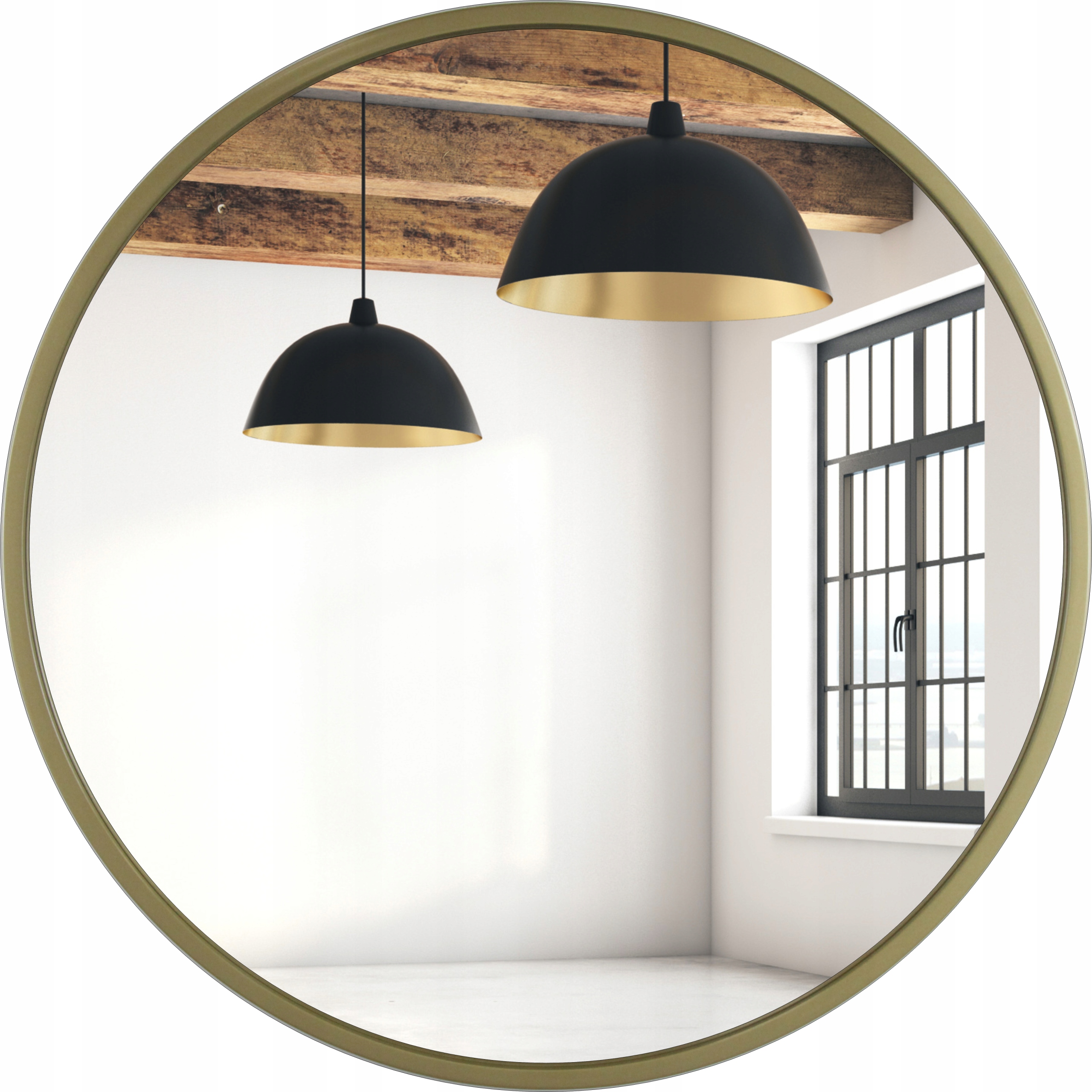 

Lustro Okrągłe Złote Loft 85 CM Połysk