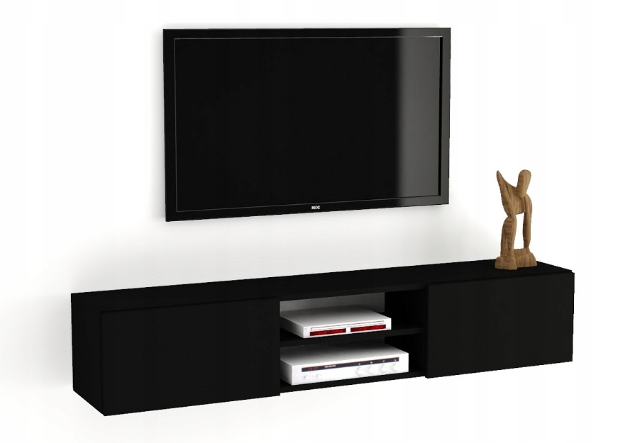 Wisząca szafka loftowa RTV 140/3 CZARNY MAT!!!