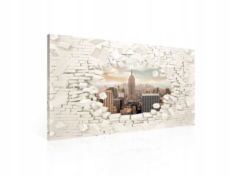 Obraz 100x75 New York iluze město mrakodrapy panorama 3D efekt