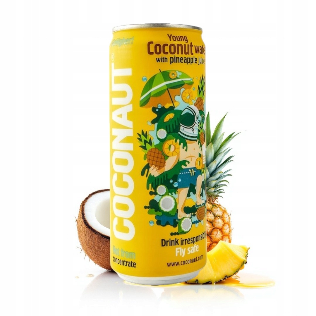 48X Ananasová Kokosová voda s Ananasovou příchutí Coconaut 320 ml