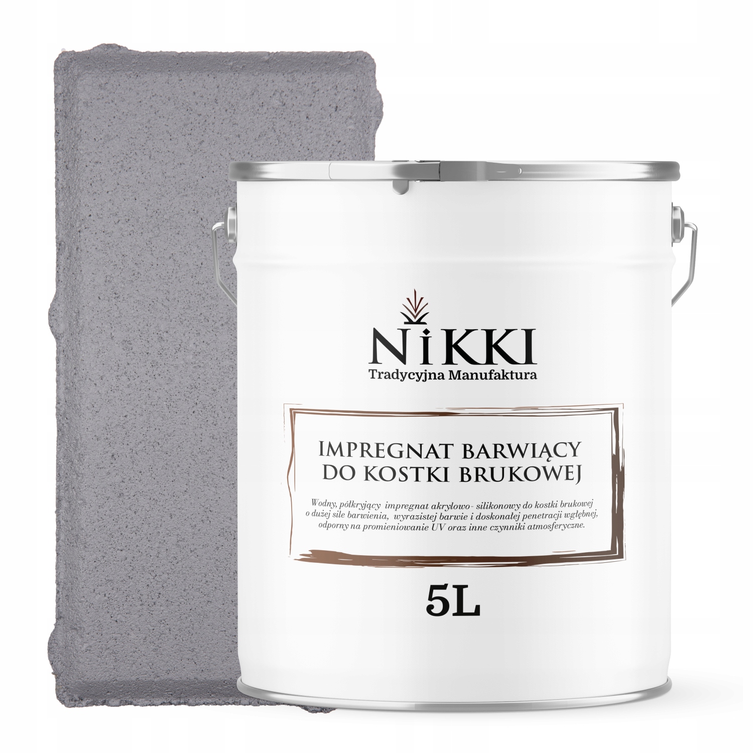 Impregnat Barwiący Do Kostki Brukowej Cegły Betonu Kolor Szary 7045 5L