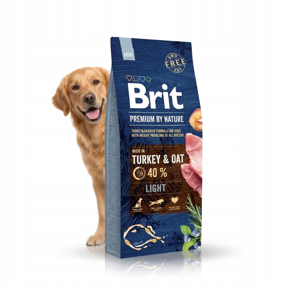 Brit Premium Nature Light 15kg Sucha karma dla psa z nadwagą Indyk Owies