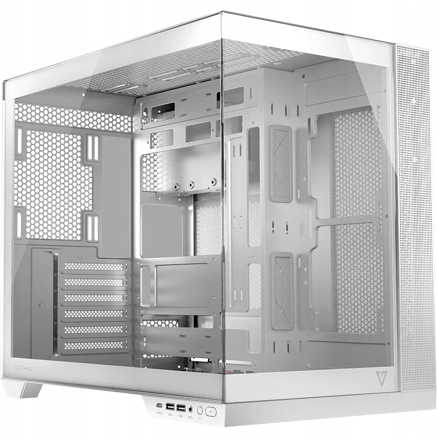 Počítačová Skříň pro herní počítač, bílé akvárium Midi tower Atx, filtry sklo