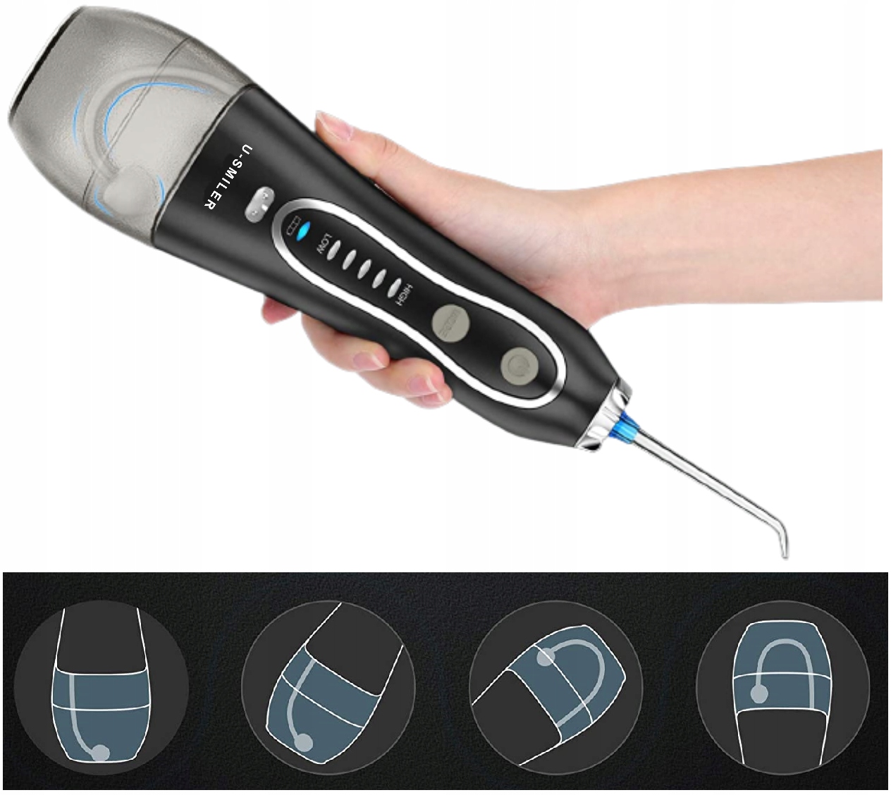 IRYGATOR DO ZĘBÓW DENTYSTYCZNY BEZPRZEWODOWY 8DYSZ Zasilanie akumulatorowe