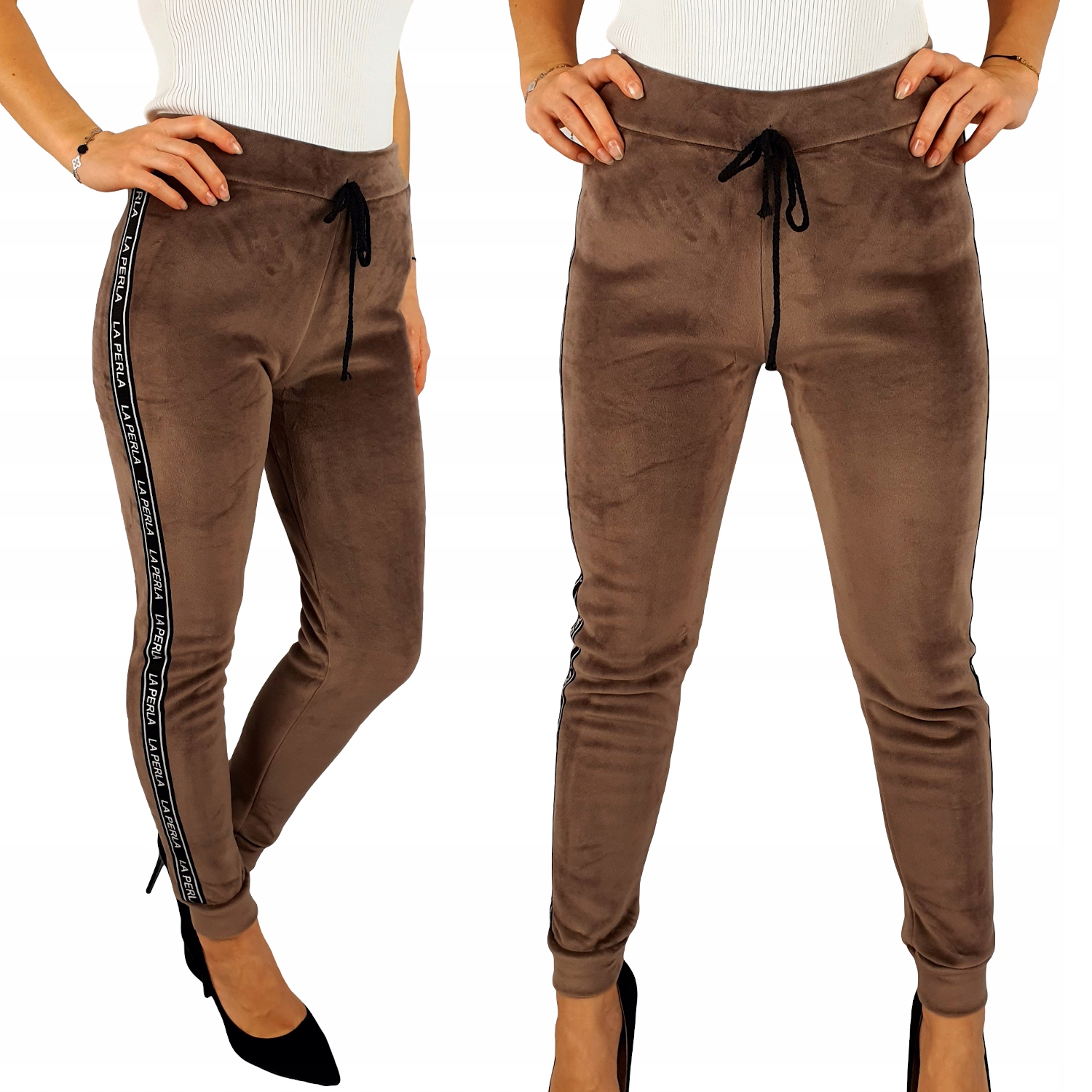 #OCIEPLANE - SPODNIE - DRESOWE - DAMSKIE - WELUR