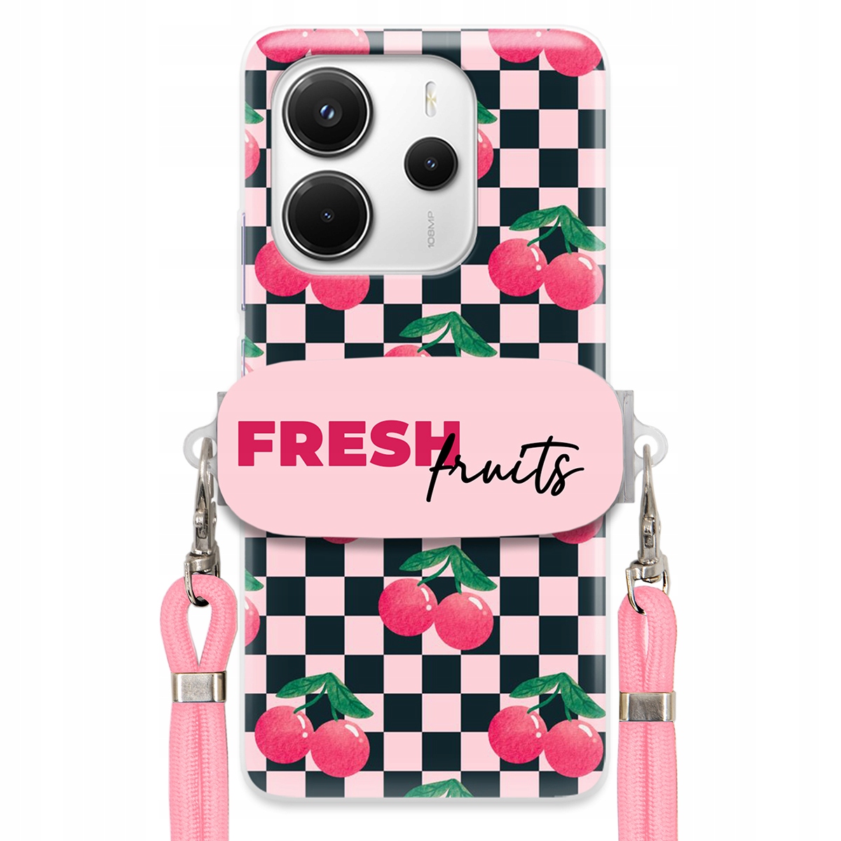 Puzdro pre Xiaomi Redmi Note 14 4G Ružové vodítko praktický držiak Fresh Fruits