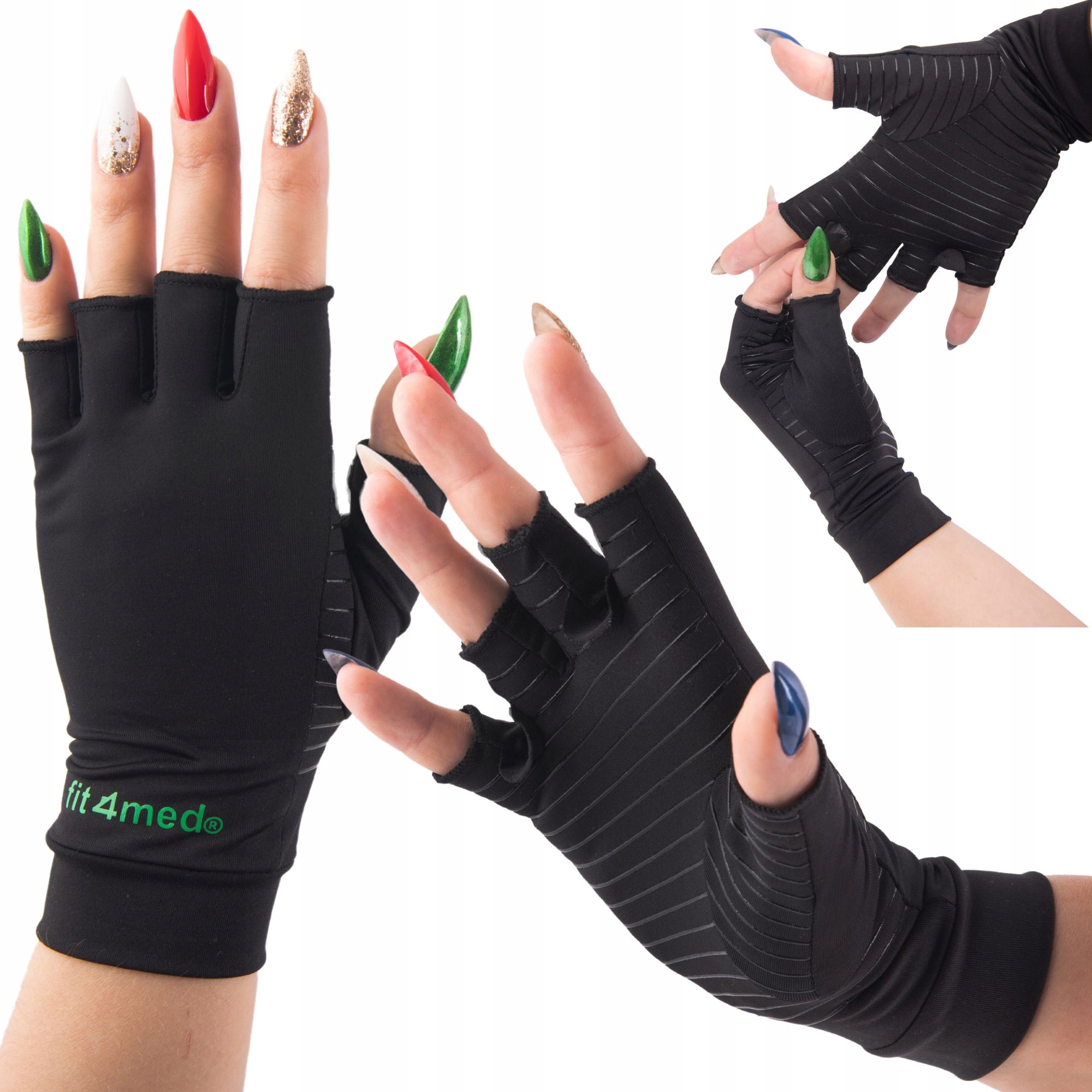 FIT4MED Dotykowe termoaktywne rękawiczki bez palców do biegania do telefonu Marka Fit4Med