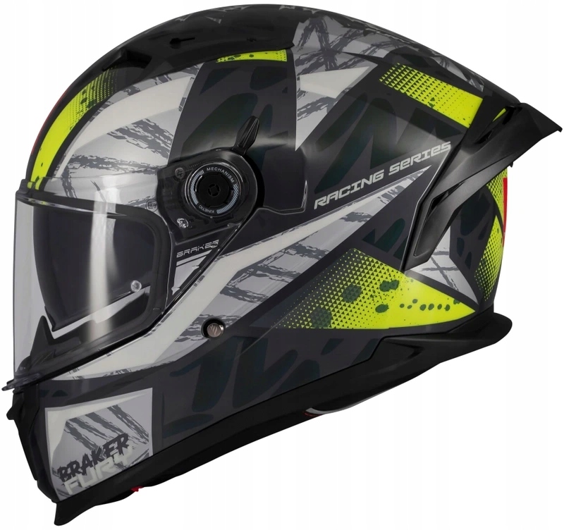 Mt Helmets Braker Sv Fury C6 Grey Green Gloss Integrálna Motocyklová Prilba