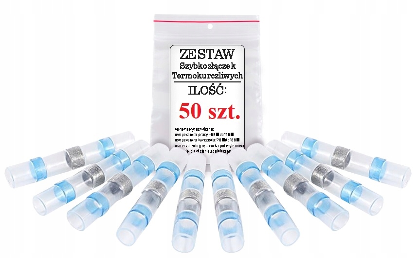 

50x Szybkozłączka termokurczliwa z cyną 1.5-2.5mm²