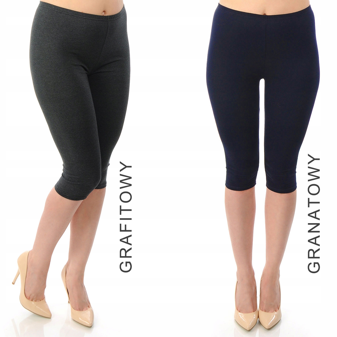 LEGGINSY BAWEŁNIANE GETRY 3/4 RYBACZKI RÓŻOWE XXXL Rozmiar 3XL