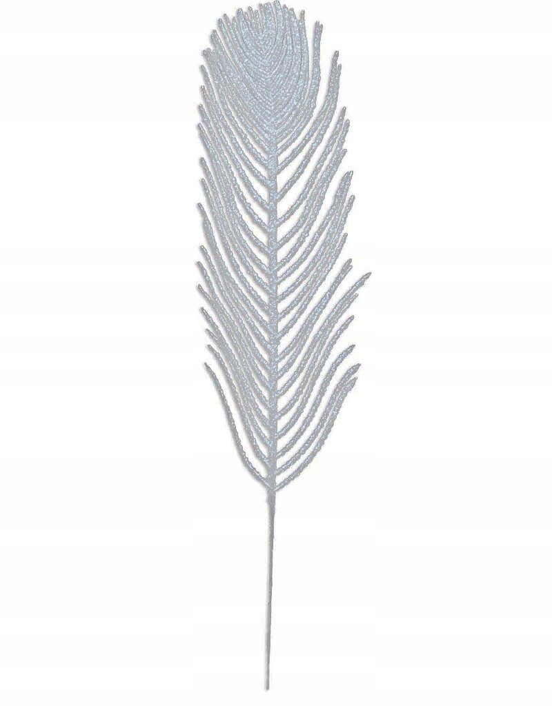 

Kwiat liść gałązka pawie pióro z brokatem 40cm
