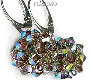 Krásné krystaly Náušnice Aurora Ball