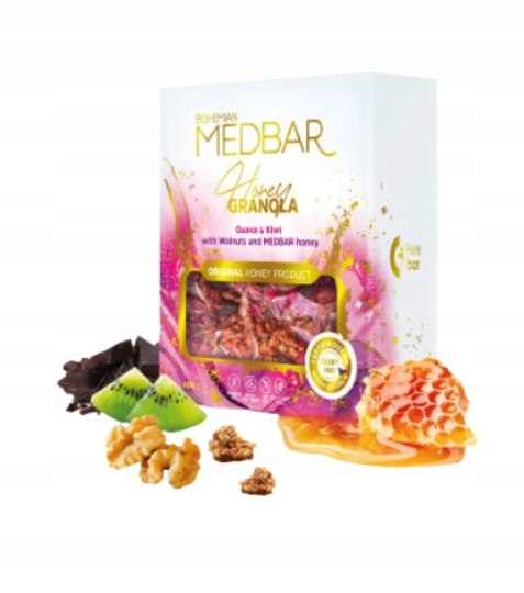 Levně Eurona Medbar Medová granola s kvajávou, vlašskými ořechy, kiwi a medem 400