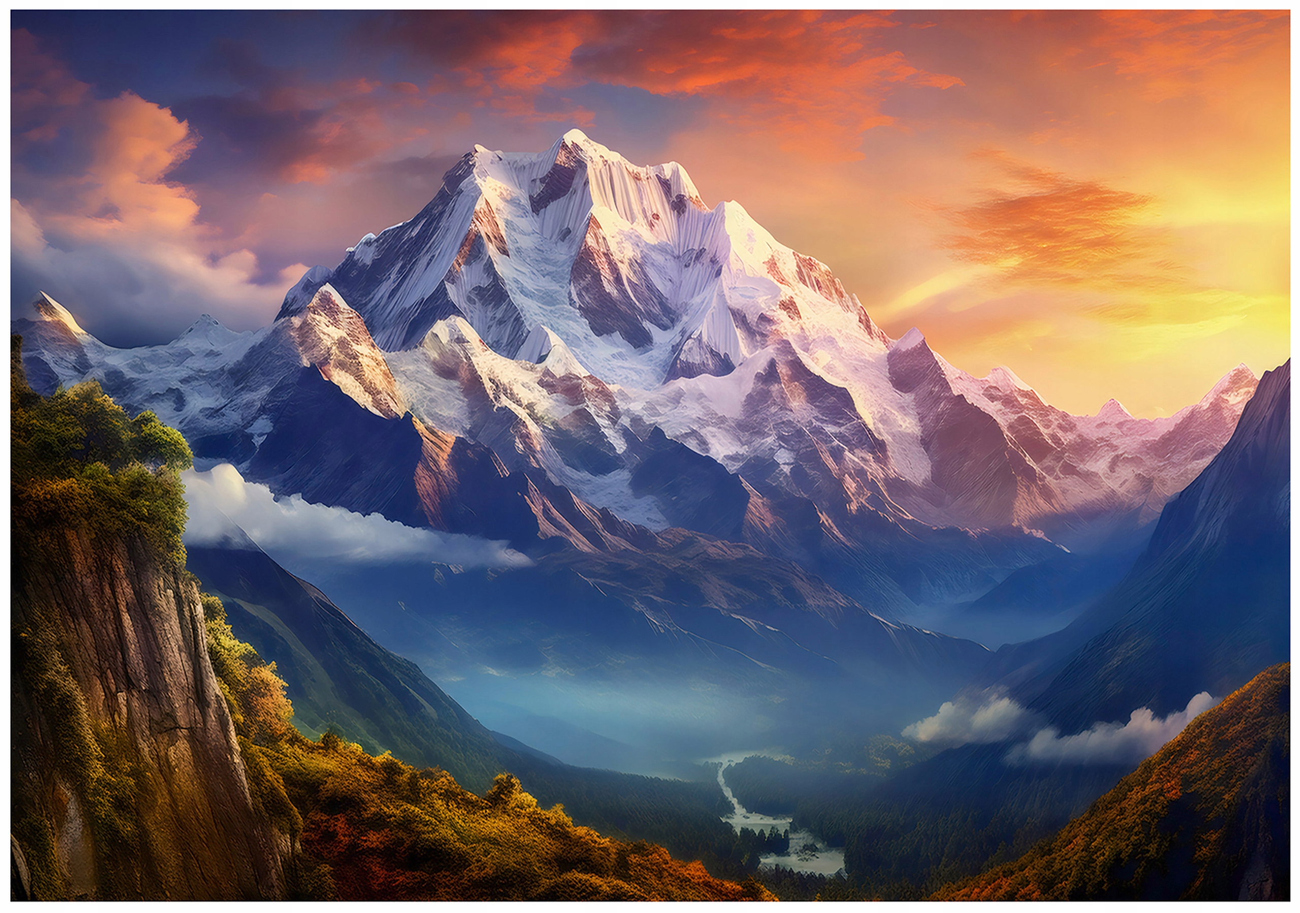 Fototapeta Hory Obloha Krajina Príroda Modrá Biela Pohľad Západ 312x219