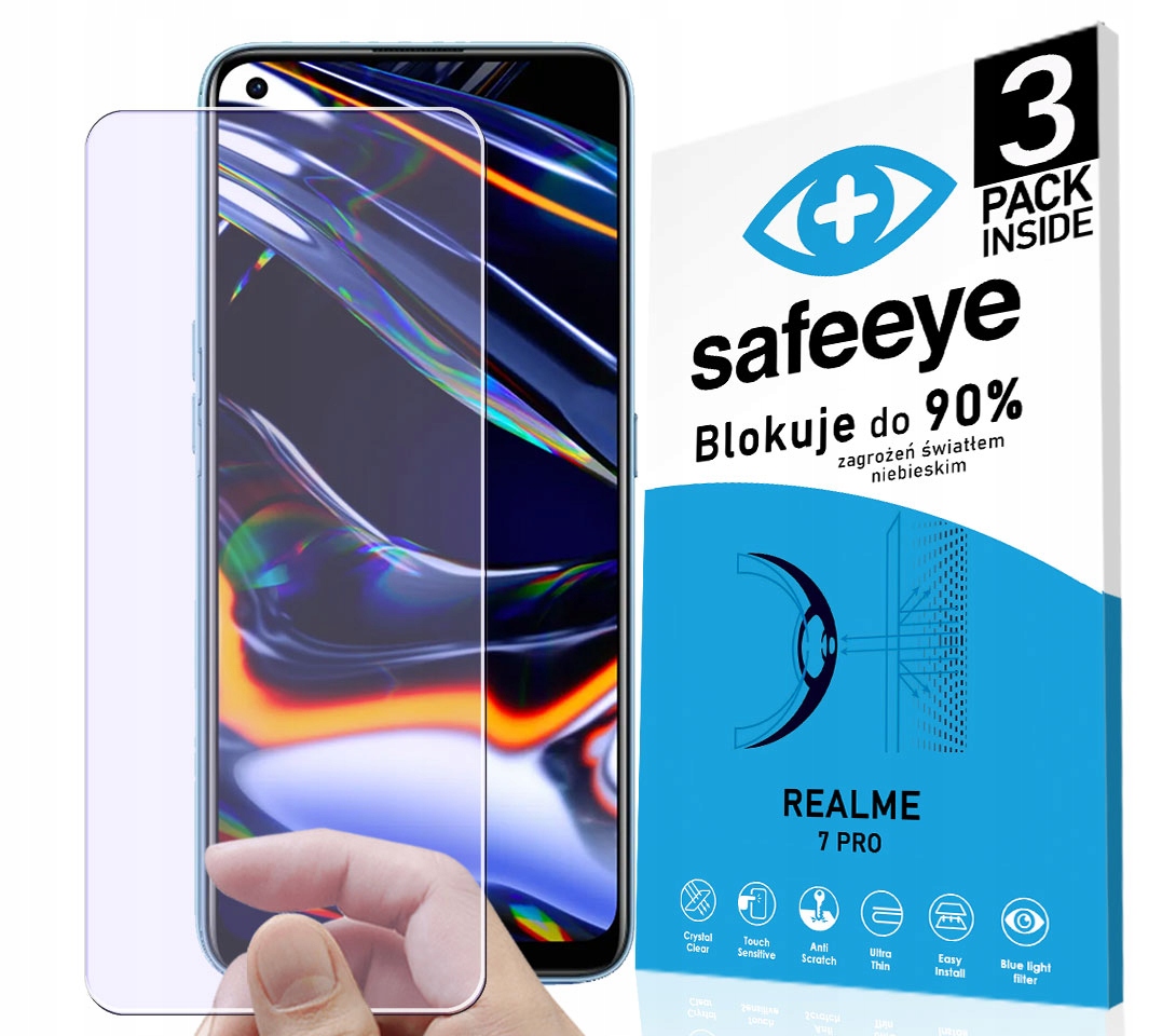 

3x Anti Blue Szkło Hybrydowe Do Realme 7 Pro