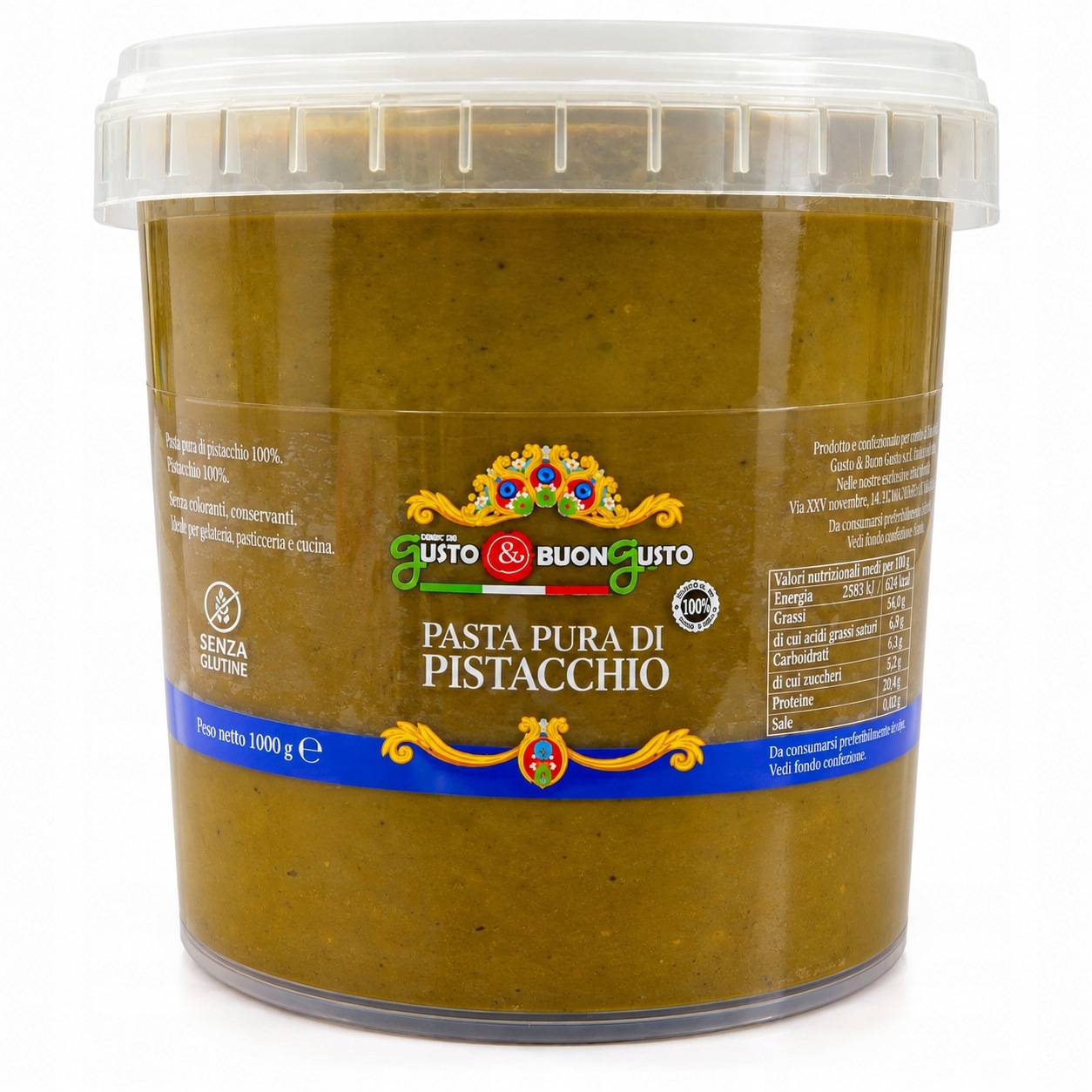 Pistáciová pasta 1 Kg Premium 100% zelené zlato Krém Gusto & Buon Gusto
