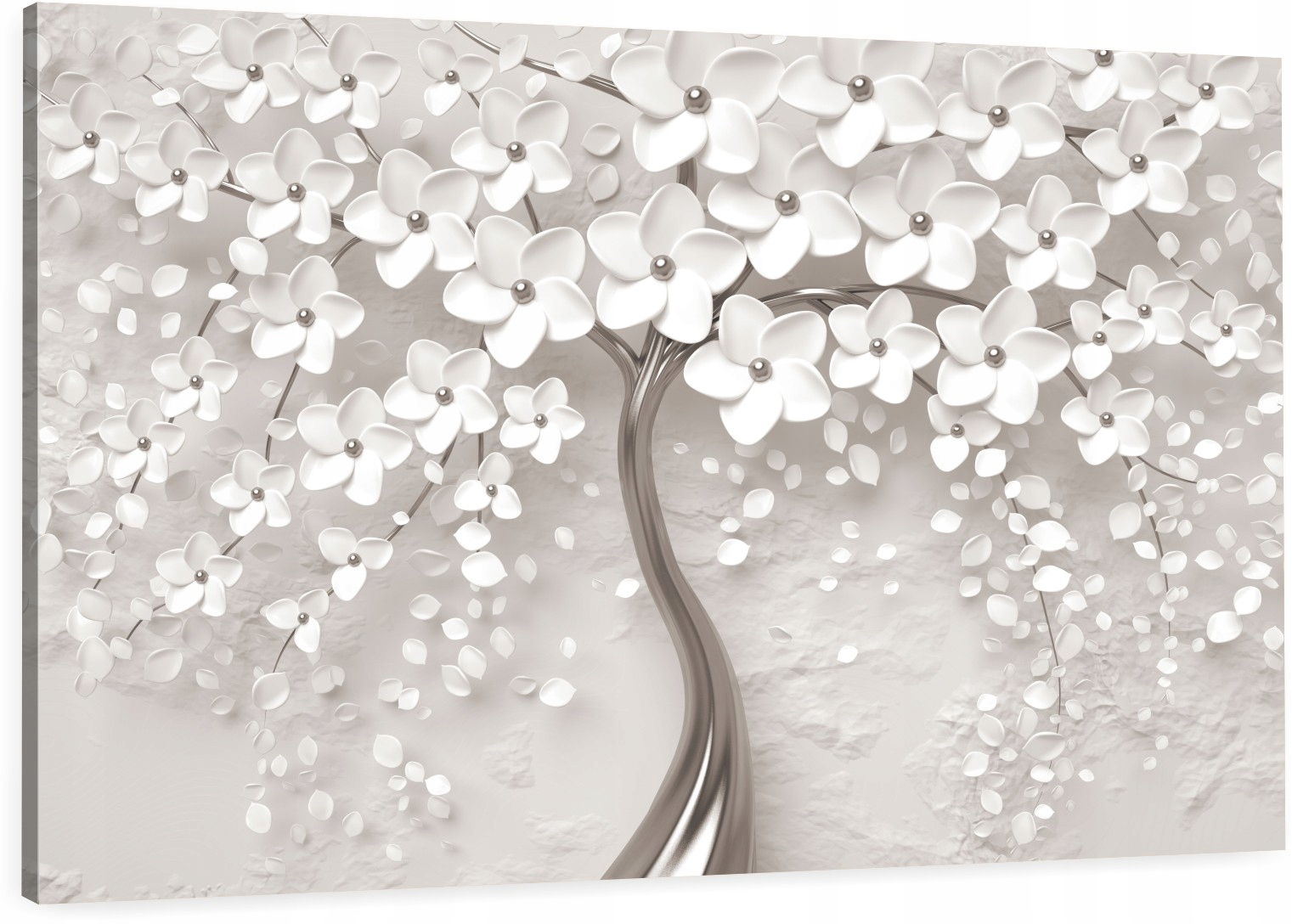 

Obraz na płótnie do salonu srebro Drzewo 3D 100x70