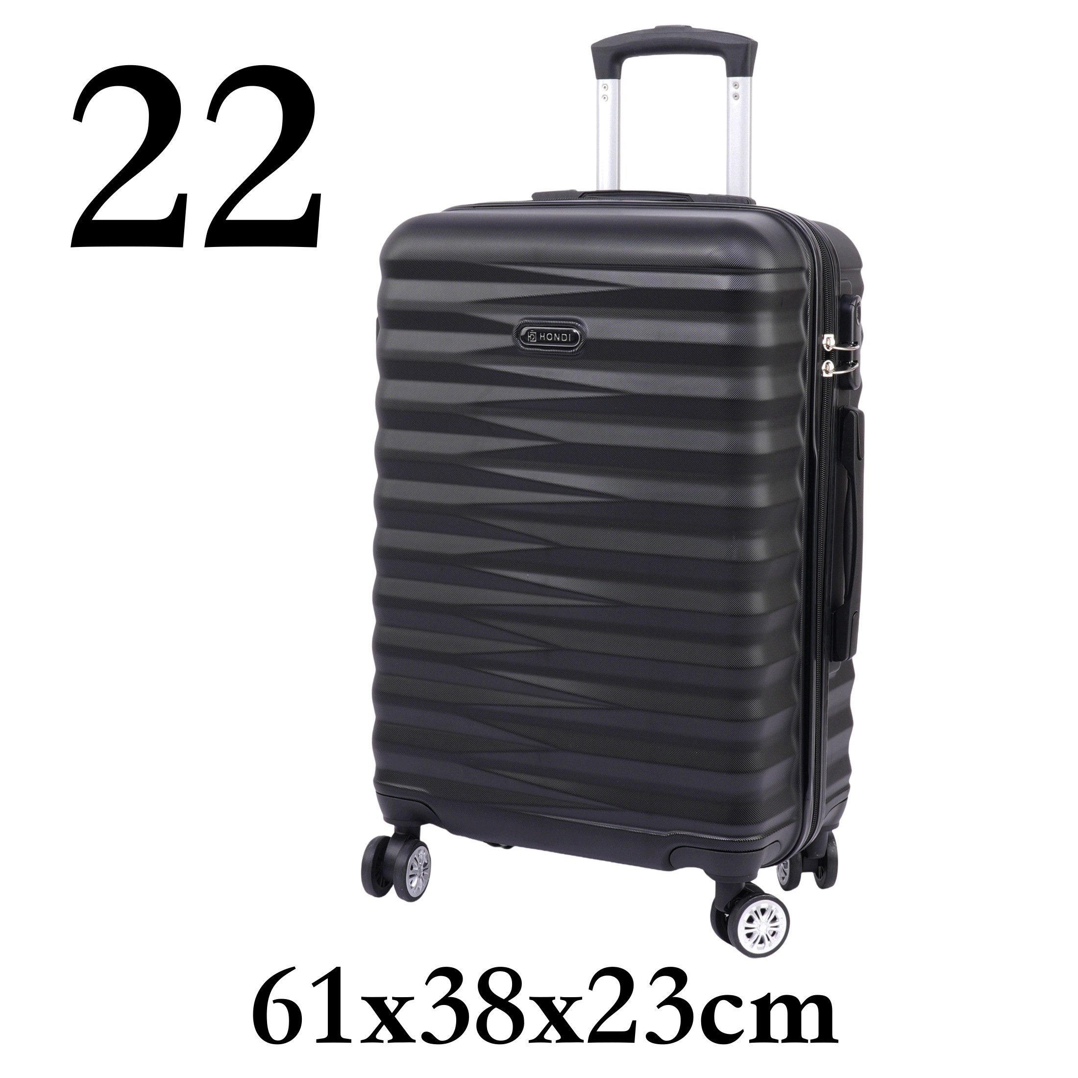 Kabinový kufr střední cestovní 22" 61x38x23 cm na kolečkách 360 černý